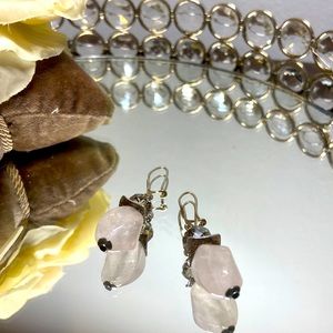 Rose Quartz earrings.